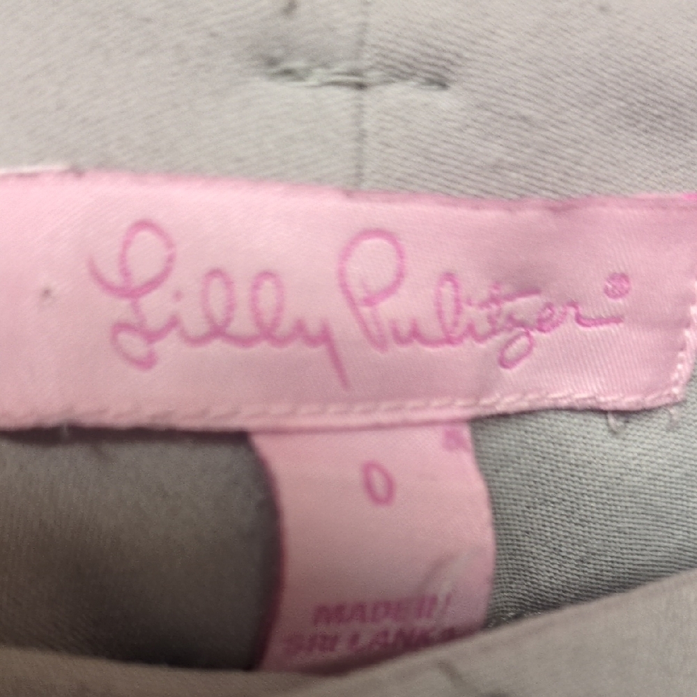 2/$20 Lilly Pulitzer Chantal Stretch Dinner Pant in Palm Beach Grey size 0 - Picture 3 of 4